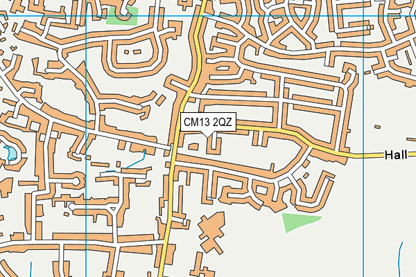 CM13 2QZ map - OS VectorMap District (Ordnance Survey)