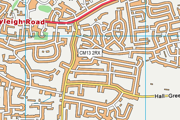 CM13 2RX map - OS VectorMap District (Ordnance Survey)