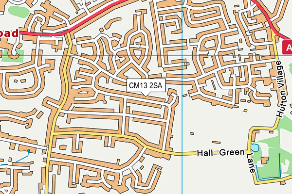 CM13 2SA map - OS VectorMap District (Ordnance Survey)