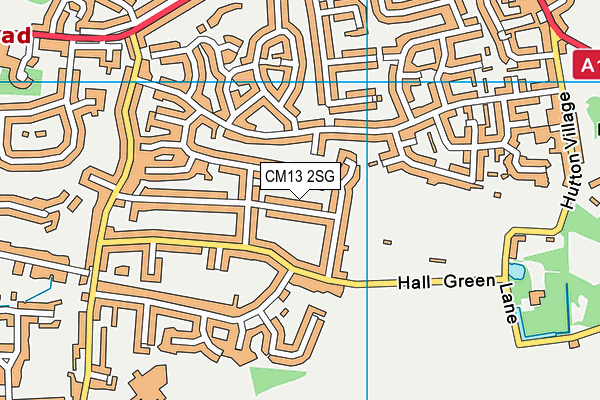 CM13 2SG map - OS VectorMap District (Ordnance Survey)
