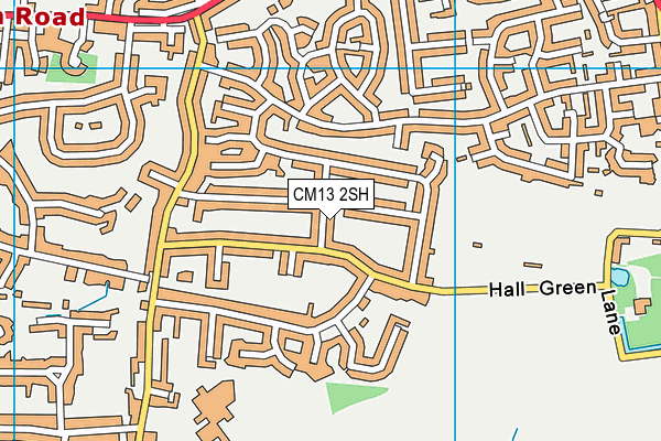 CM13 2SH map - OS VectorMap District (Ordnance Survey)