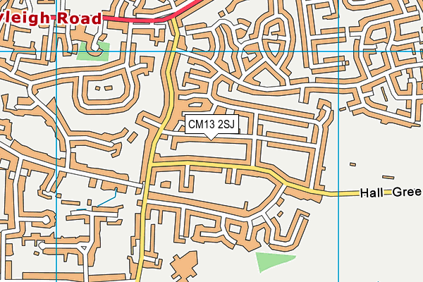 CM13 2SJ map - OS VectorMap District (Ordnance Survey)