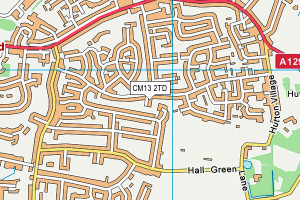 CM13 2TD map - OS VectorMap District (Ordnance Survey)