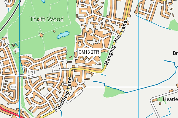 CM13 2TR map - OS VectorMap District (Ordnance Survey)