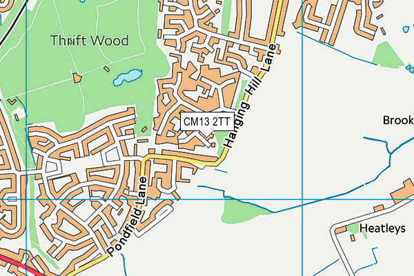 CM13 2TT map - OS VectorMap District (Ordnance Survey)