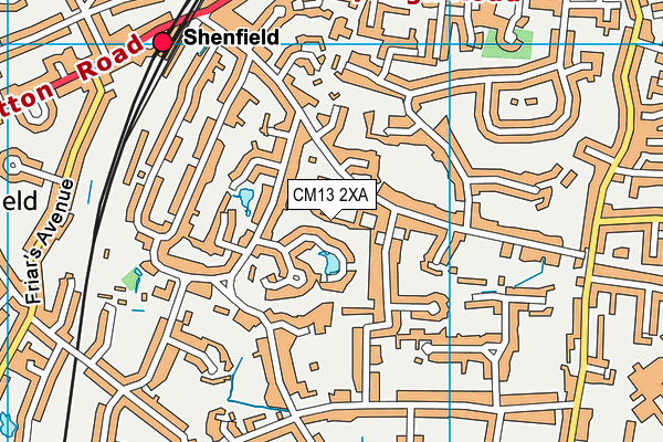 CM13 2XA map - OS VectorMap District (Ordnance Survey)