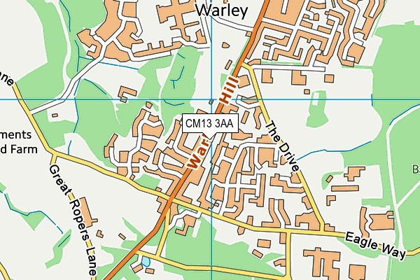 CM13 3AA map - OS VectorMap District (Ordnance Survey)
