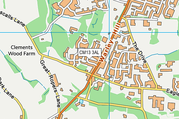 CM13 3AL map - OS VectorMap District (Ordnance Survey)
