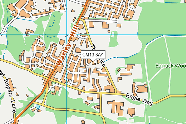 CM13 3AY map - OS VectorMap District (Ordnance Survey)
