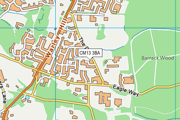 CM13 3BA map - OS VectorMap District (Ordnance Survey)