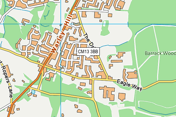 CM13 3BB map - OS VectorMap District (Ordnance Survey)
