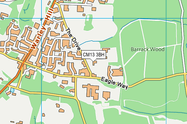 CM13 3BH map - OS VectorMap District (Ordnance Survey)