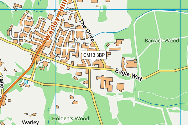 CM13 3BP map - OS VectorMap District (Ordnance Survey)