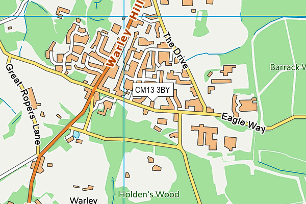 CM13 3BY map - OS VectorMap District (Ordnance Survey)