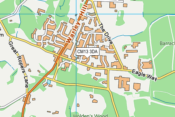 CM13 3DA map - OS VectorMap District (Ordnance Survey)