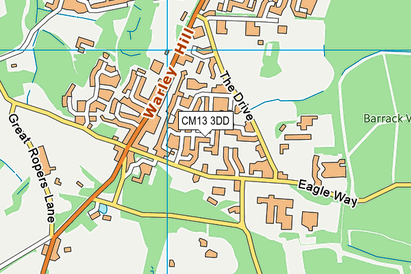CM13 3DD map - OS VectorMap District (Ordnance Survey)