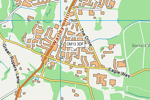 CM13 3DF map - OS VectorMap District (Ordnance Survey)