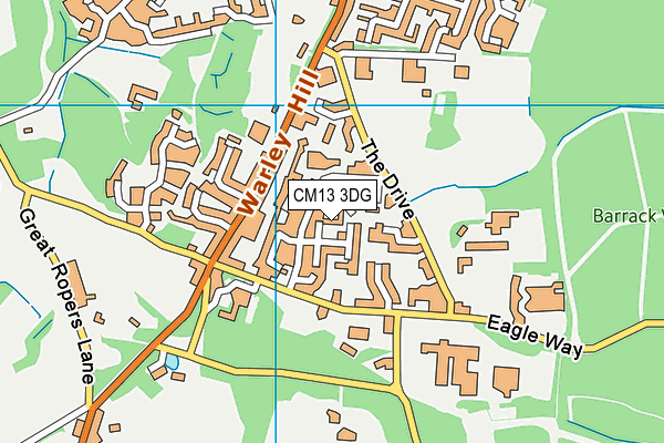 CM13 3DG map - OS VectorMap District (Ordnance Survey)