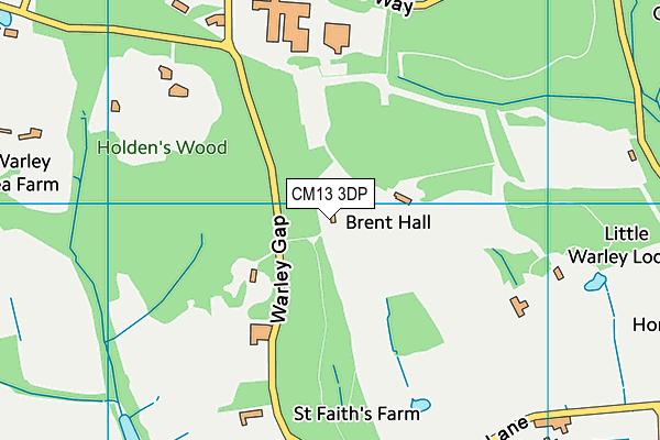 Brentwood Park Ski And Snowboard Centre map (CM13 3DP) - OS VectorMap District (Ordnance Survey)