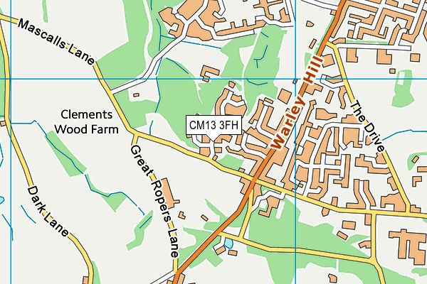 CM13 3FH map - OS VectorMap District (Ordnance Survey)