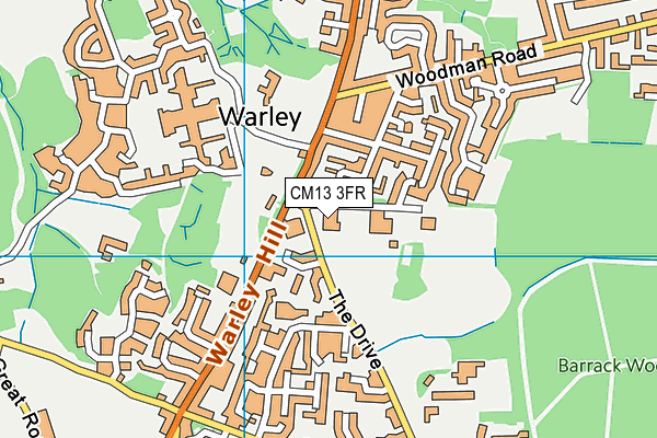 CM13 3FR map - OS VectorMap District (Ordnance Survey)