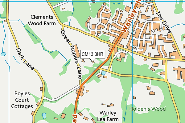 Ursuline Prep School Warley map (CM13 3HR) - OS VectorMap District (Ordnance Survey)
