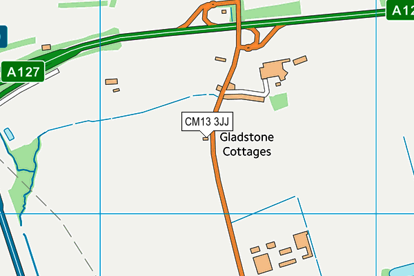 CM13 3JJ map - OS VectorMap District (Ordnance Survey)