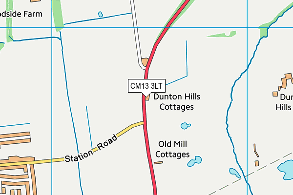 Dunton Hills Golf Course map (CM13 3LT) - OS VectorMap District (Ordnance Survey)