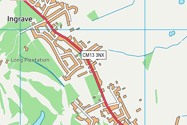 CM13 3NX map - OS VectorMap District (Ordnance Survey)