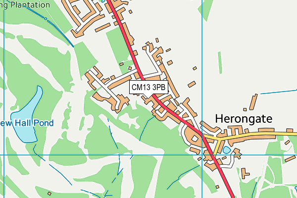 CM13 3PB map - OS VectorMap District (Ordnance Survey)