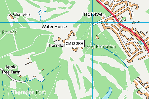 Thorndon Park Golf Club Ltd map (CM13 3RH) - OS VectorMap District (Ordnance Survey)