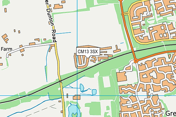 CM13 3SX map - OS VectorMap District (Ordnance Survey)