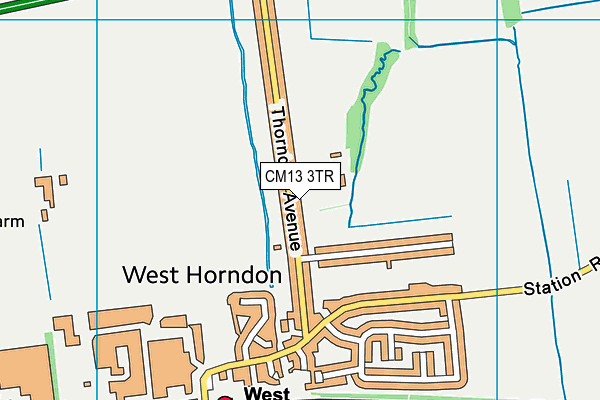 CM13 3TR map - OS VectorMap District (Ordnance Survey)