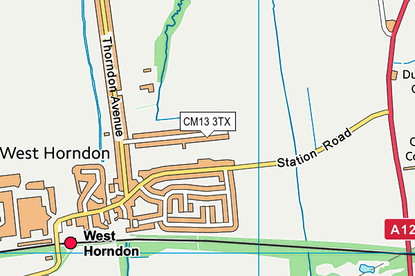 CM13 3TX map - OS VectorMap District (Ordnance Survey)