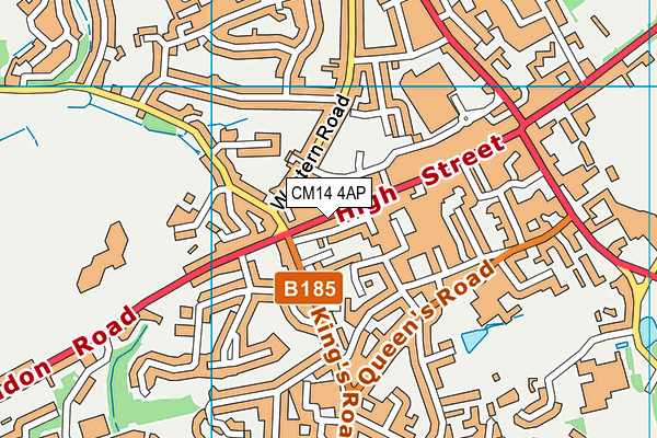 CM14 4AP map - OS VectorMap District (Ordnance Survey)