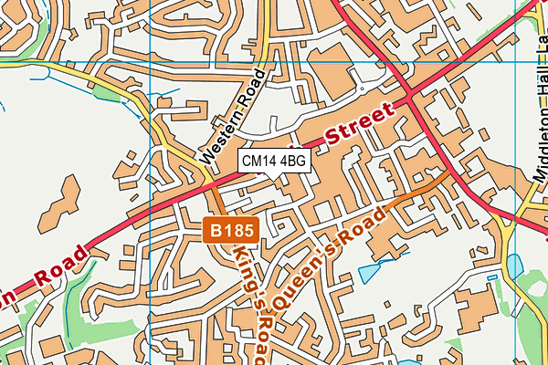 CM14 4BG map - OS VectorMap District (Ordnance Survey)