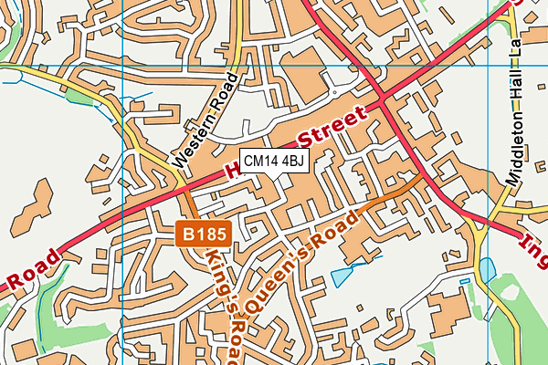 CM14 4BJ map - OS VectorMap District (Ordnance Survey)