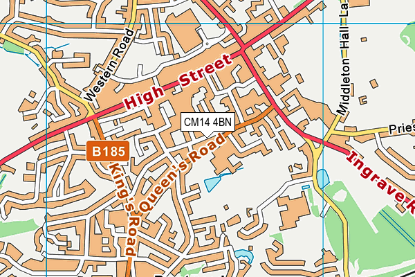 CM14 4BN map - OS VectorMap District (Ordnance Survey)