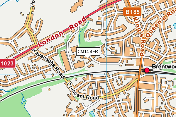 CM14 4ER map - OS VectorMap District (Ordnance Survey)