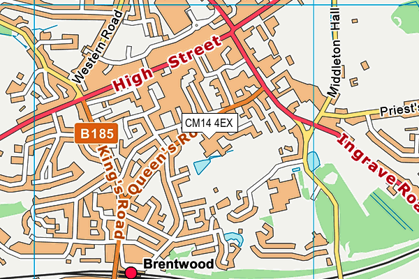 Brentwood Ursuline Convent High School map (CM14 4EX) - OS VectorMap District (Ordnance Survey)