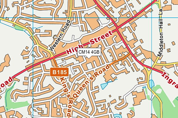 CM14 4GB map - OS VectorMap District (Ordnance Survey)