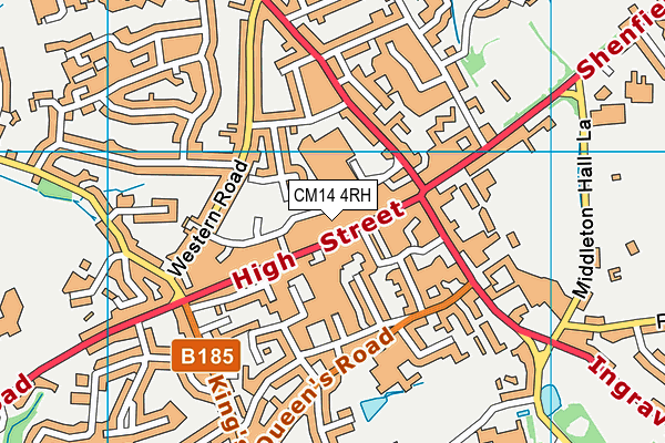 CM14 4RH map - OS VectorMap District (Ordnance Survey)