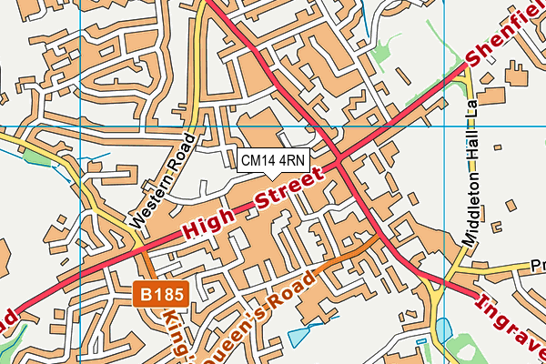 CM14 4RN map - OS VectorMap District (Ordnance Survey)