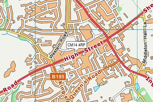 CM14 4RP map - OS VectorMap District (Ordnance Survey)