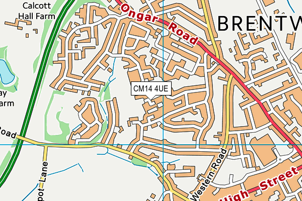 CM14 4UE map - OS VectorMap District (Ordnance Survey)