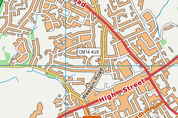 CM14 4UX map - OS VectorMap District (Ordnance Survey)