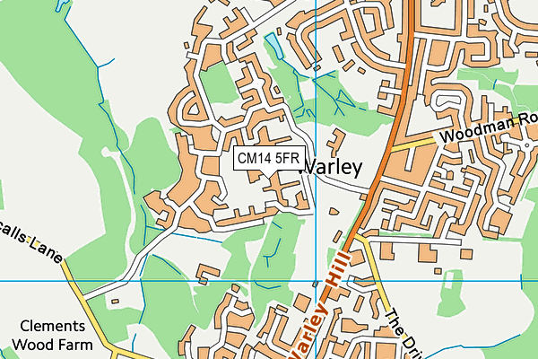 CM14 5FR map - OS VectorMap District (Ordnance Survey)
