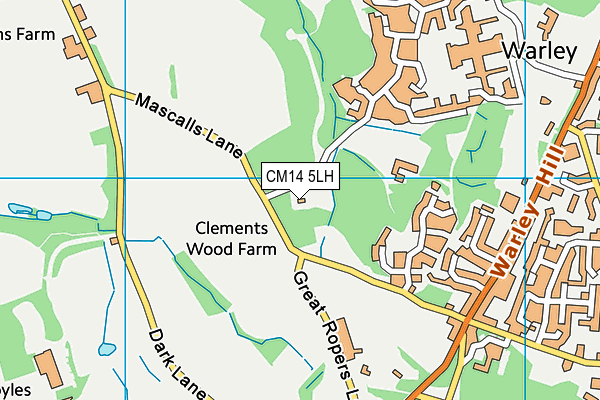 CM14 5LH map - OS VectorMap District (Ordnance Survey)
