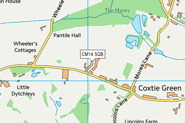 CM14 5QB map - OS VectorMap District (Ordnance Survey)