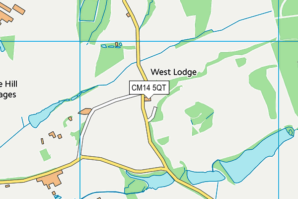 CM14 5QT map - OS VectorMap District (Ordnance Survey)